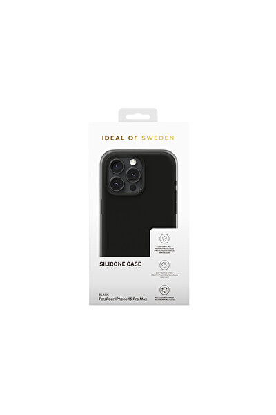 Ideal of Sweden iPhone 15 Pro Max Silikon Kristal Siyah Telefon Kılıfı