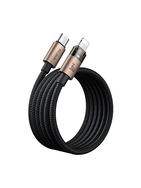 Mcdodo Gold CA-6941 36W USB-C Type C iPhone Uyumlu Işıklı Şarj Kablosu 1.2 M