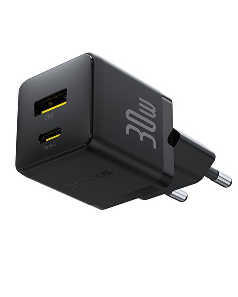 Baseus Palm USB C - U 30W Siyah Ultra Mini Hızlı Şarj Aleti