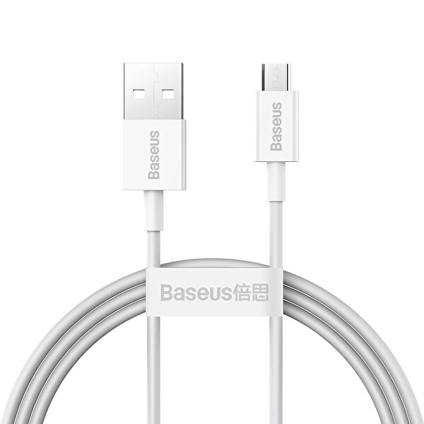 Baseus Superior Series Micro USB Şarj Kablosu 2A - 1M Beyaz