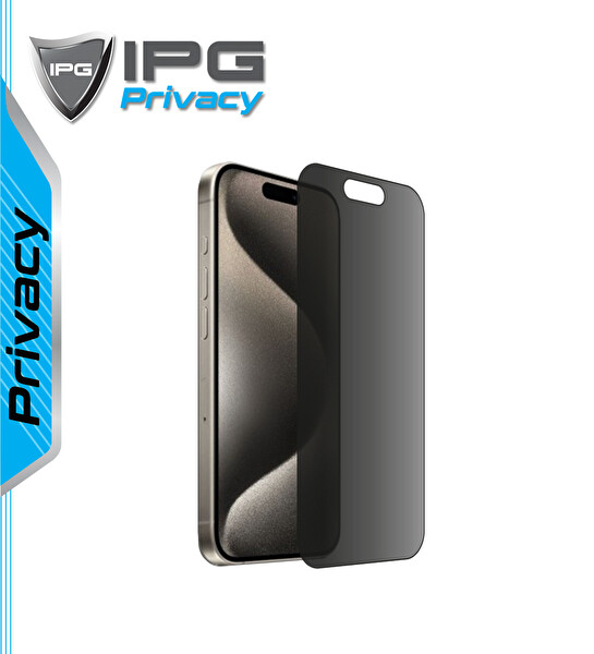 IPG Apple iPhone 15 Pro için Privacy Gizlilik (Anti-Spy) Mat Parmak İzi Bırakmaz Yandan Görünmeyi Engeller Ekran Koruyucu