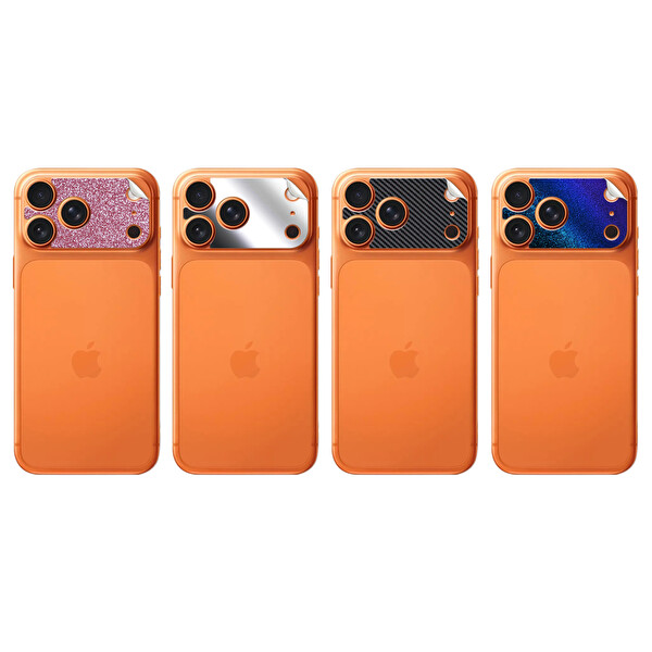 IPG iPhone 17 Pro Max Arka Kamera Vinly Koruyucu Set - 4 Renk Çizilmeye Dayanıklı Kamera Koruyucu ve Dekoratif Sticker
