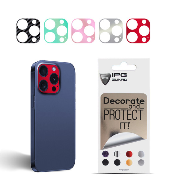IPG iPhone 15 Pro - Pro Max için Arka Kamera Vinly - 5 Renk Çizilmeye Dayanıklı Kamera Koruyucu ve Dekoratif Sticker