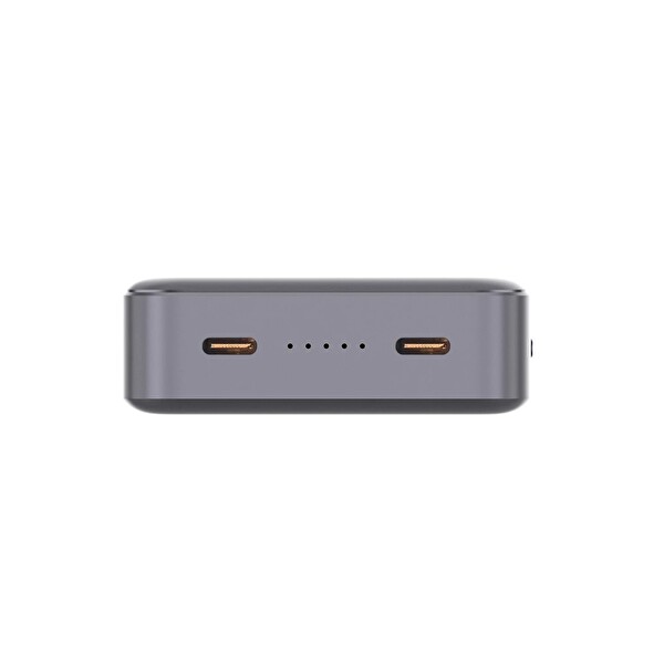 Bix PB205 20000mAh PD 20W Çift USB-C Portlu Hızlı Şarj Destekli Dayanıklı Metal Powerbank Koyu Gri