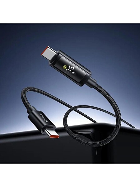 Mcdodo CA-8000 100W USB-C Type-C LED Ekranlı Şarj Data Kablosu 1.2 M