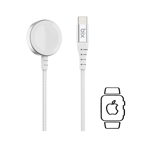Bix BXAWC01 USB-C Apple Watch 1-9 ve Ultra 1-2 Uyumlu Manyetik Şarj Aleti 1 M