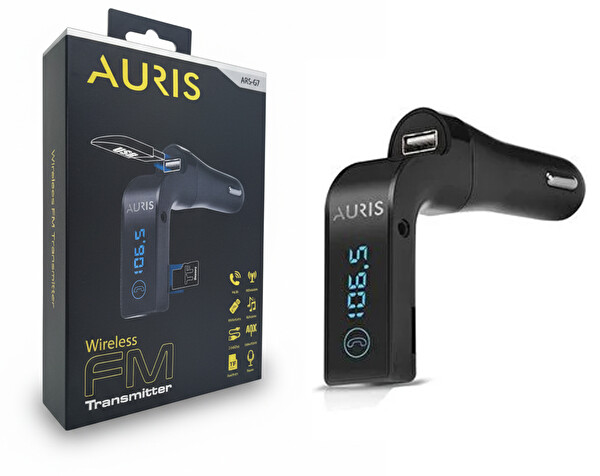 Auris ARS-G7 FM Transmitter - Bluetooth - FM Frekans - Hızlı Şarj MP3 Player Kablosuz Araç Kiti