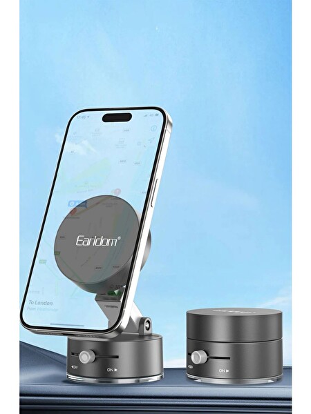 Earldom EH315 Ayarlanabilir Katlanabilir Manyetik Magsafe Özellikli Telefon Tutucu - Siyah