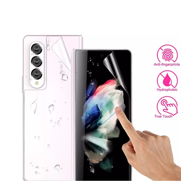 Rova Vivo X Fold 3 Uyumlu Ön-Arka Body Şeffaf Ultra Ekran Koruyucu Nano Jelatin