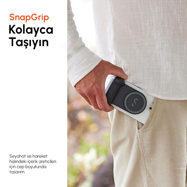ShiftCam SnapGrip Pro Midnight Magsafe-Powerbank Özellikli Telefon Tutucu