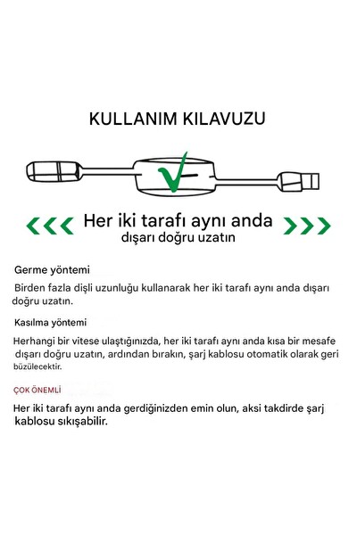 Zuidid FC151 3 in 1 100W 3A Hızlı Şarjlı 1.2 Metre Geri Çekilebilir Çoklu Şarj Kablosu