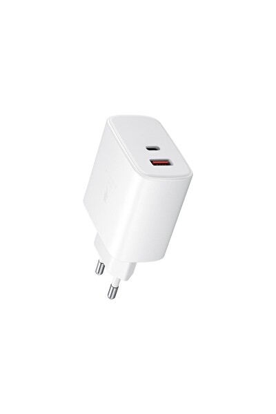 Zuidid UPD4325T 27W USB - Type-C 2 Portlu Hızlı Şarj Aleti Adaptörü - Beyaz