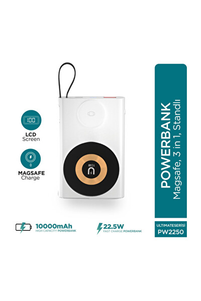 Zuidid PW2250 15W MagSafe 3 in 1 Kablosuz Taşınabilir Şarj Aleti