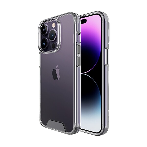 Bix iPhone 14 Pro Max Uyumlu Transparan Ultra Şeffaf Tam Kapsamlı Koruma Telefon Kılıfı