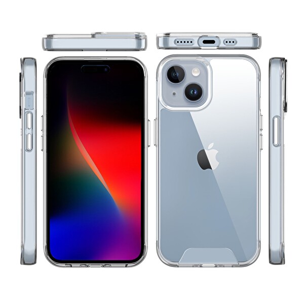 Bix iPhone 15 Uyumlu Ultra Şeffaf Çizilmeye Dayanıklı Telefon Kılıfı