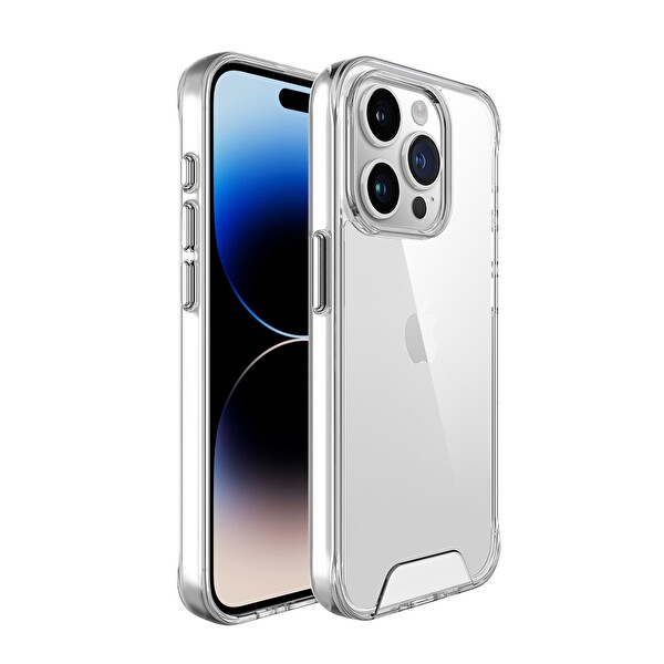 Bix iPhone 15 Pro Max Uyumlu Çizilmeye Dayanıklı Transparan Ultra Şeffaf Telefon Kılıfı