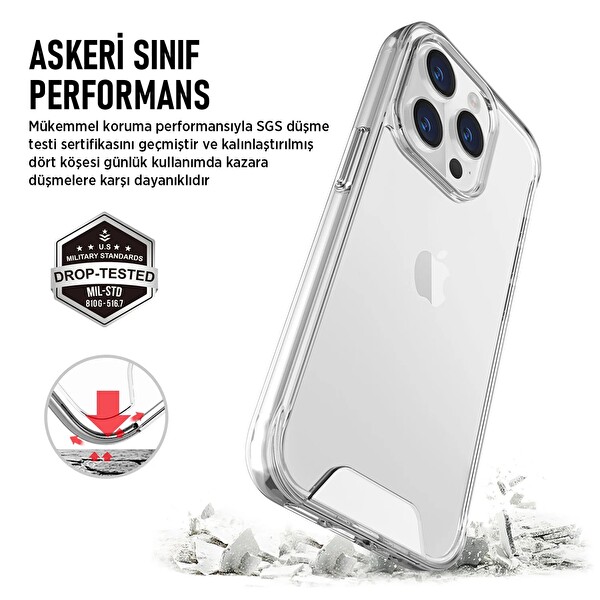 Bix iPhone 15 Pro Max Uyumlu Çizilmeye Dayanıklı Transparan Ultra Şeffaf Telefon Kılıfı