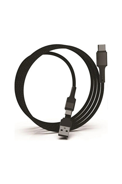 Syrox C143 - 60W 2 in 1 Type-C 121 CM Hasır Örgülü Data Ve Şarj Kablosu