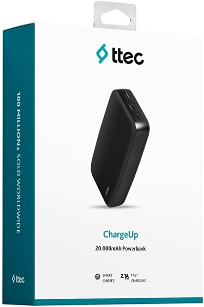 Ttec ChargeUp 2BB210S 20.000 mAh Taşınabilir Hızlı Şarj Aleti Powerbank Siyah