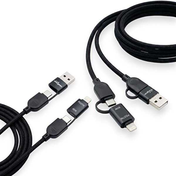 Chargeon 4 in1 Type-C To USB + Type-C To Lightning 87W Hızlı Şarj Kablosu 1M