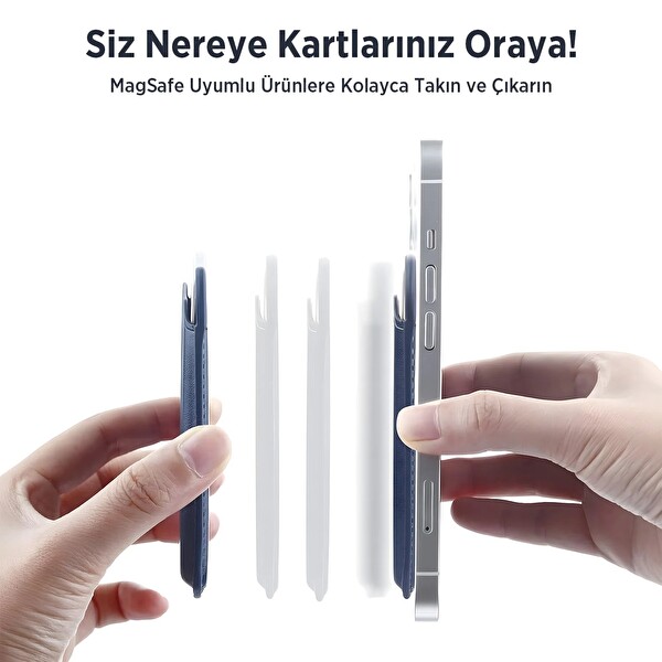 Bix TMW1 iPhone MagSafe Deri Kartlık Manyetik Telefon Cüzdanı Kiraz Moru