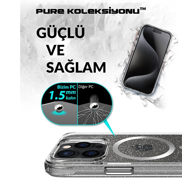 Bix iPhone 15 Pro Max MagSafe Simli Kılıf Shock Pocket Darbe Emici Teknolojili Çizilmeye Dayanıklı