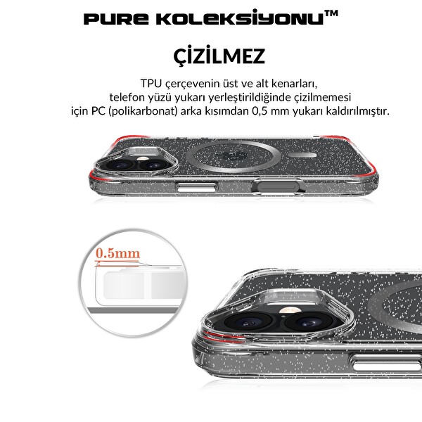 Bix iPhone 16 MagSafe Simli Kılıf Shock Pocket Darbe Emici Teknolojili Çizilmeye Dayanıklı