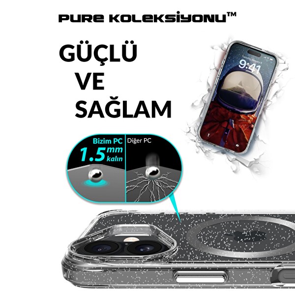 Bix iPhone 16 MagSafe Simli Kılıf Shock Pocket Darbe Emici Teknolojili Çizilmeye Dayanıklı
