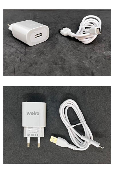 WEKO WK-21435 M7 2.1 Amper Type-C Kablo Ve Telefon Şarj Aleti Beyaz