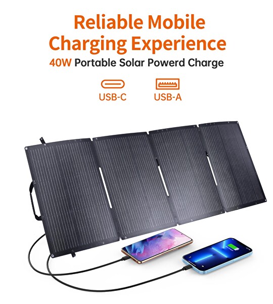 Hzl Store Solar Şarj 40W Güç Ünitesi Güneş Enerjili Powerbank
