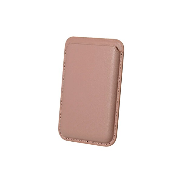Bix TMW1 iPhone MagSafe Deri Kartlık Manyetik Telefon Cüzdanı Rose Gold