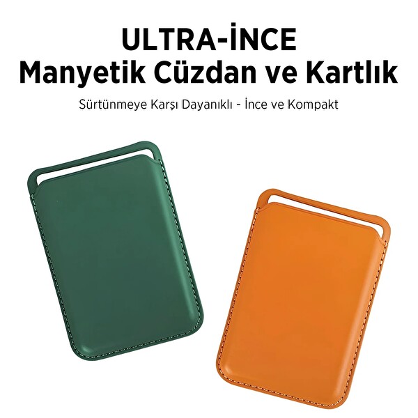 Bix TMW4 iPhone MagSafe Uyumlu Deri Cüzdan Manyetik Kartlık Standlı Katlanabilir Kiraz Moru