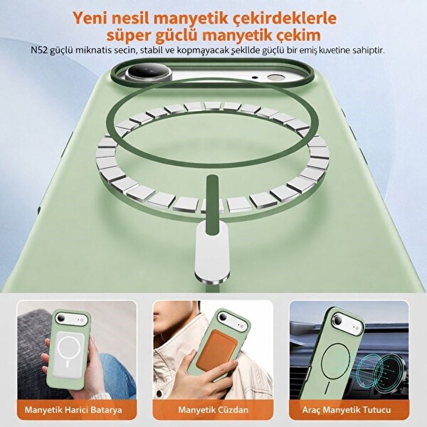 Rova iPhone 17 Air Uyumlu Magsafe Destekli Manyetik Telefon Kılıfı – Darbe Emici Kaymaz