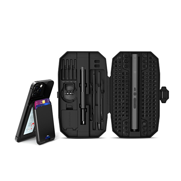 Xenon Smart Akıllı Deri Cüzdan İOS Uyumlu Manyetik Kartlık ve Şarjlı 153 Parça Otomatik Tornavida Hediye Seti