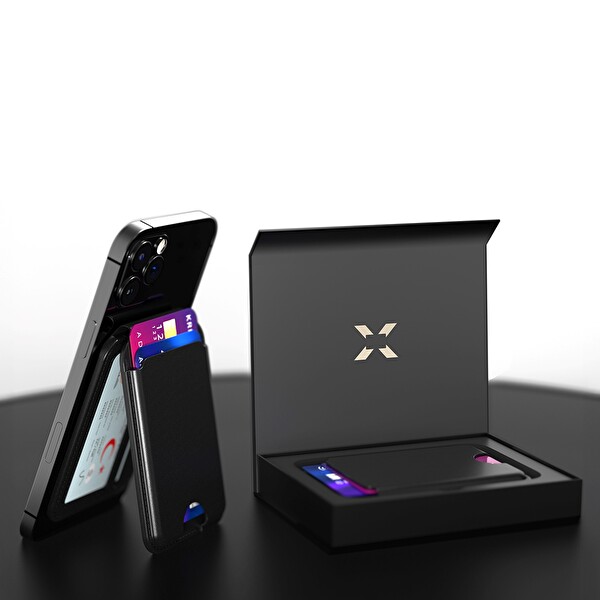 Xenon Smart Akıllı Deri Cüzdan İOS Uyumlu Manyetik Kartlık ve Şarjlı 153 Parça Otomatik Tornavida Hediye Seti