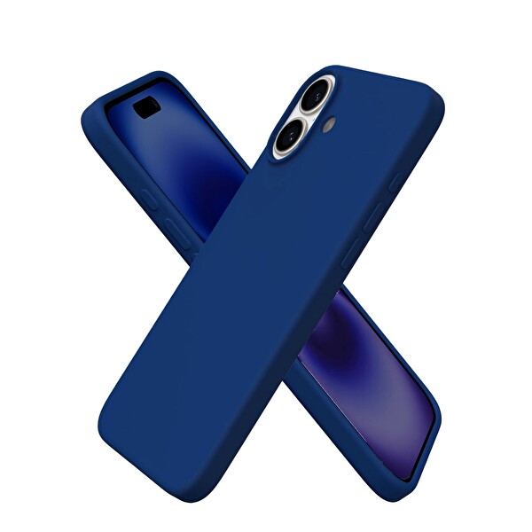Bix iPhone 16 Uyumlu Silikon Magsafe Güçlü Darbe Emici Telefon Kılıfı - Evren Mavisi