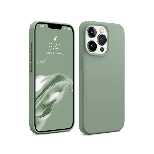 Bix iPhone 16 Pro Max Uyumlu Silikon Magsafe Güçlü Darbe Emici Telefon Kılıfı - Kaktüs Yeşili
