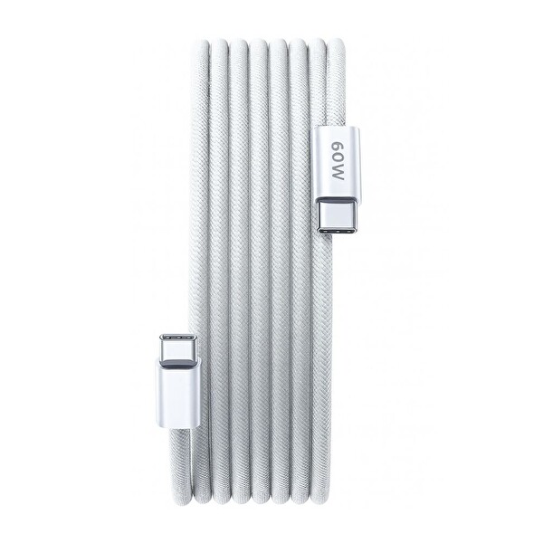 ScHitec 6A 60W Apple İphone 15 ve Üzeri Uyumlu Type C to Type C Örgülü Hızlı Data ve Şarj Kablosu Beyaz K291