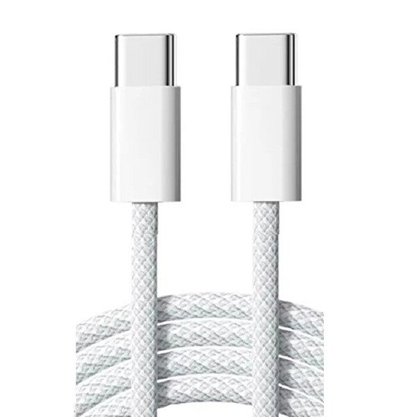 ScHitec 6A 60W Apple İphone 15 ve Üzeri Uyumlu Type C to Type C Örgülü Hızlı Data ve Şarj Kablosu Beyaz K291 8