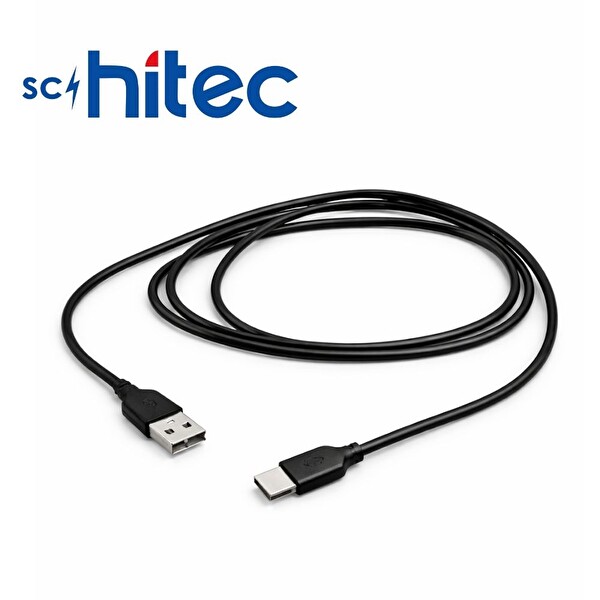 Schitec 70W UsbA to Type-C Data ve Fast Şarj Kablosu 1 M Siyah