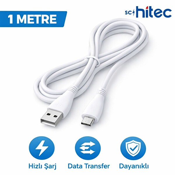 ScHitec 70W UsbA to Micro Hızlı Data ve Şarj Kablosu 1 M