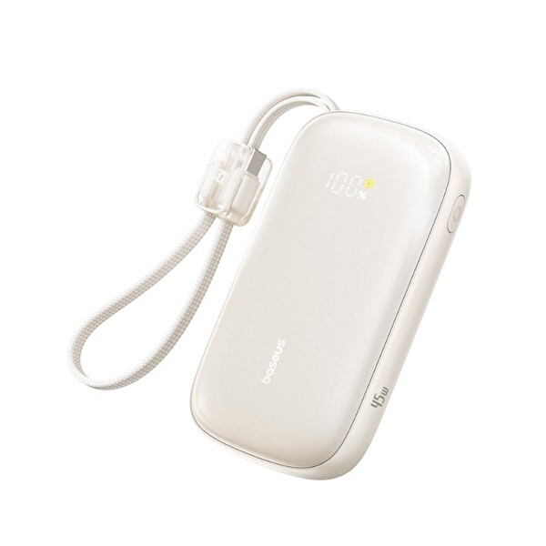 Baseus EnerFill FC21 QPow3 Ultra Dijital Göstergeli Powerbank 20.000 mAh 45W Titanyum Ayrılabilir Kablolu