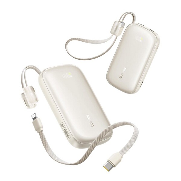 Baseus EnerFill FC21 QPow3 Ultra Dijital Göstergeli Powerbank 20.000 mAh 45W Titanyum Ayrılabilir Kablolu