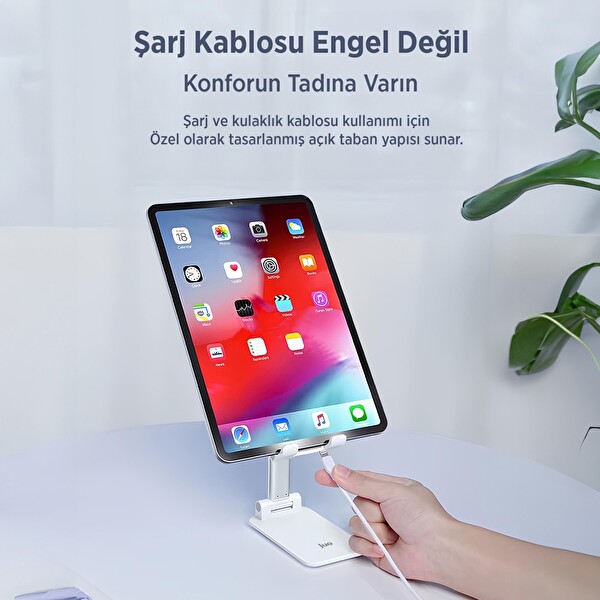 Juo Katlanabilir Masaüstü Telefon Standı Beyaz