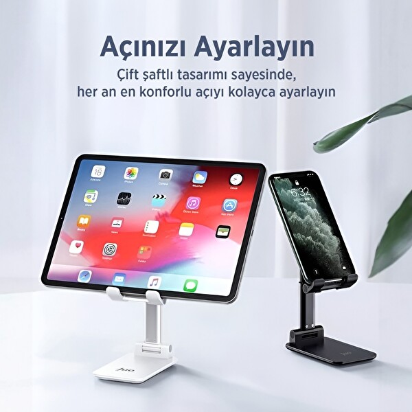 Juo Katlanabilir Masaüstü Telefon Standı Beyaz