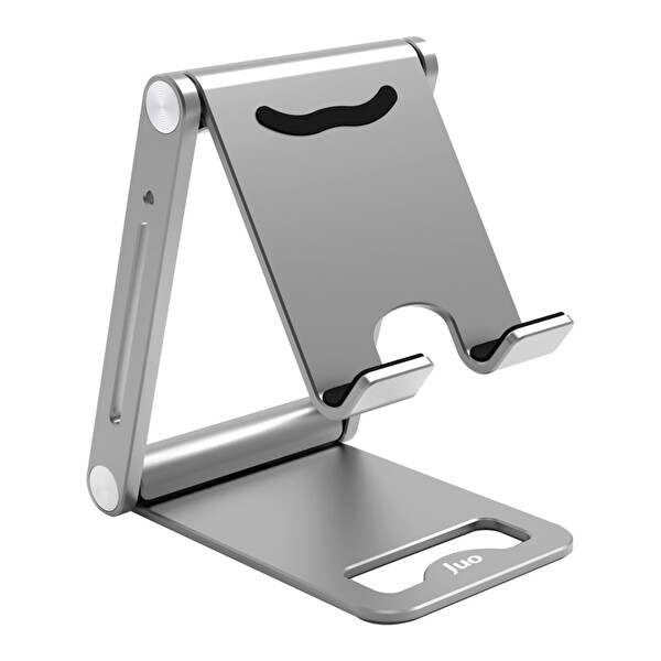 Juo Alüminyum Katlanabilir Metal Masaüstü Telefon Tutucu Standı Uzay Gümüş