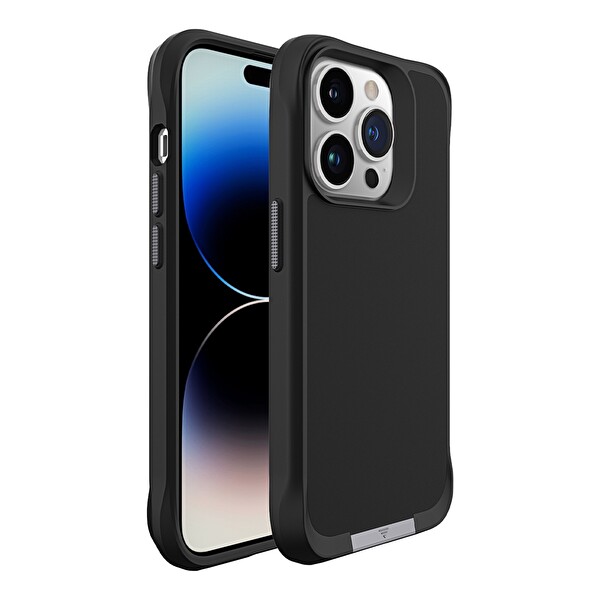 Bix iPhone 16 Plus Vortex MagSafe Kılıf Stand Özellikli 3X Korumalı Mikro Fiber İç Yüzey Siyah