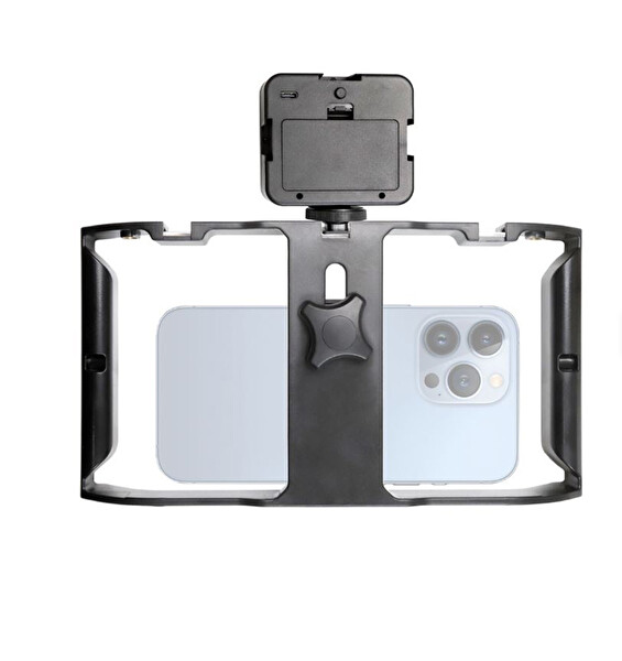 ayex AX-PC3 Telefon Cage Rig – Çoklu Hot Shoe ve 1/4” Bağlantılı Mobil Video Kafesi