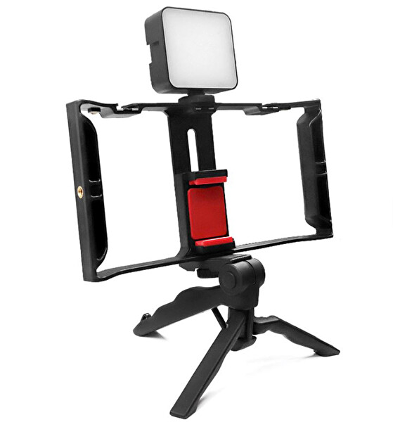 ayex AX-PC3 Telefon Cage Rig – Çoklu Hot Shoe ve 1/4” Bağlantılı Mobil Video Kafesi