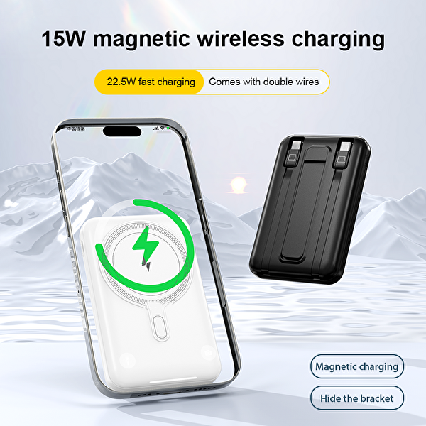 Hzl Store P02- 12000mAh Manyetik USB Uyumlu Taşınabilir Powerbank